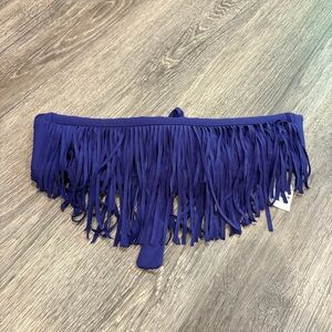 L*Space Dixie Fringe Bandeau Bikini Top Deep Purple